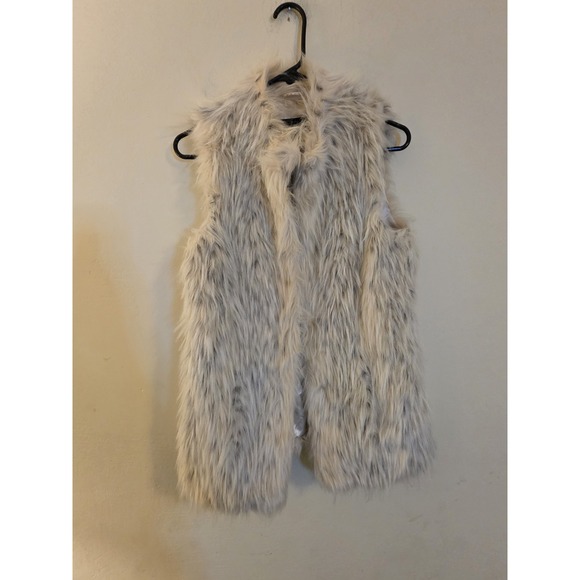 Rachel Zoe Women's Size XS Soft Ivory Faux Fur Lined Vest With Hook Closure Boho - Picture 1 of 10